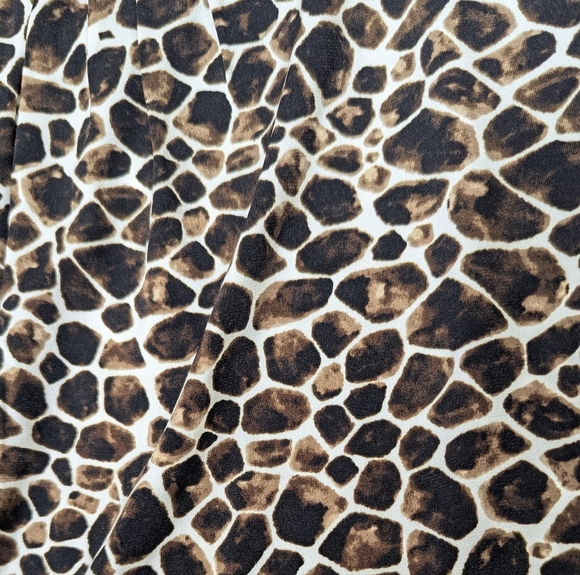 Calvin Klein XL Giraffe Animal Print Sleeveless Pleated Tank Blouse Shell - Picture 4 of 12